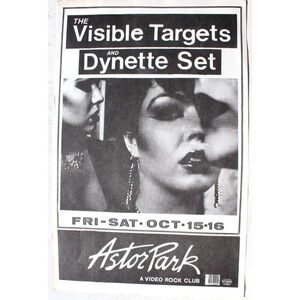 Vtg Orig 1982 The Visible Targets & Dynette Set Band Promo Concert POSTER Flyer